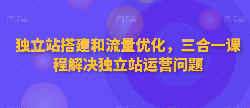 独立站搭建和流量优化，三合一课程解决独立站运营问题-连烟牍库