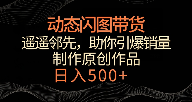 动态闪图带货，遥遥领先，冷门玩法，助你轻松引爆销量，日赚500+【揭秘】-连烟牍库