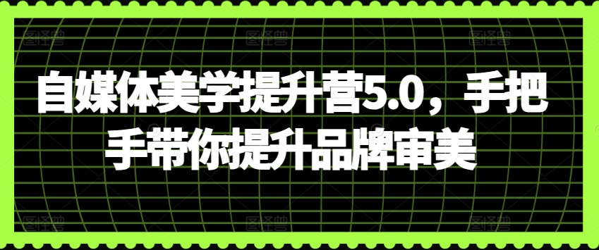 自媒体美学提升营5.0，手把手带你提升品牌审美-连烟牍库