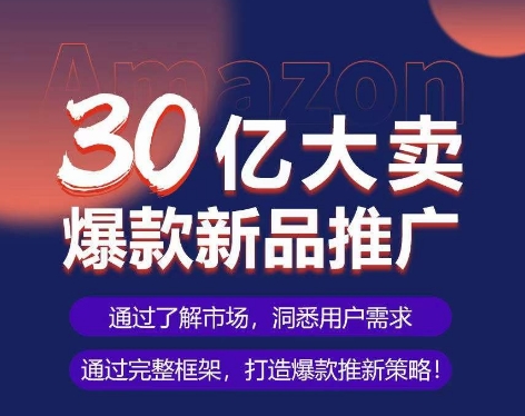 亚马逊·30亿大卖爆款新品推广，可复制、全程案例实操的爆款推新SOP-连烟牍库