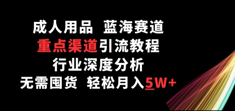 成人用品，蓝海赛道，重点渠道引流教程，行业深度分析，无需囤货，轻松月入5W+【揭秘】-连烟牍库
