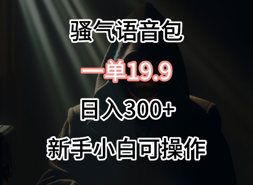 0成本卖骚气语音包，一单19.9.日入300+【揭秘】-连烟牍库