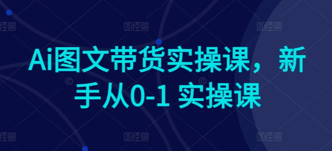 Ai图文带货实操课，新手从0-1 实操课-连烟牍库