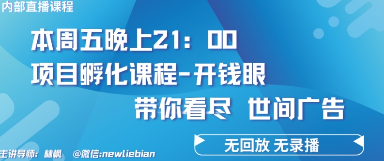 4.26日内部回放课程《项目孵化-开钱眼》赚钱的底层逻辑【揭秘】-连烟牍库