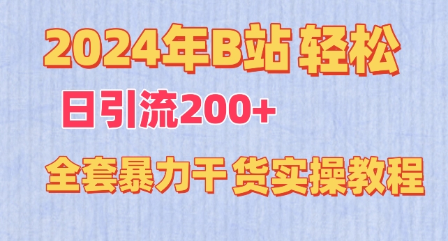 2024年B站轻松日引流200+的全套暴力干货实操教程【揭秘】-连烟牍库