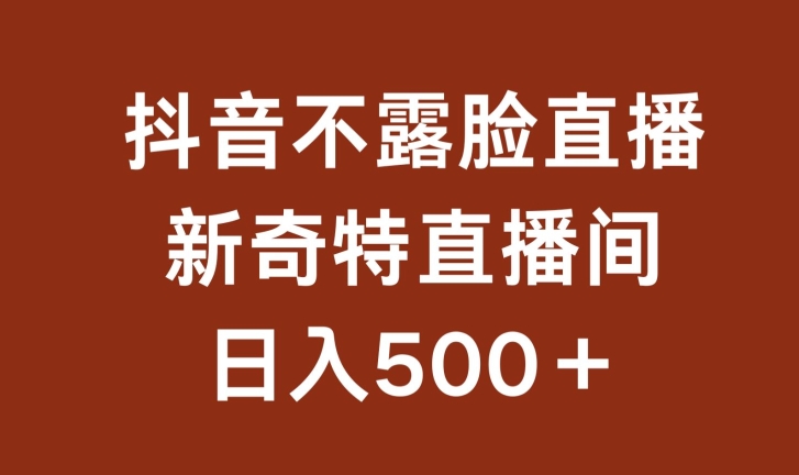 不露脸挂机直播，新奇特直播间，日入500+【揭秘】-连烟牍库