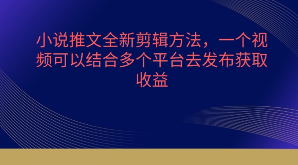 小说推文全新剪辑方法，一个视频可以结合多个平台去发布获取【揭秘】-连烟牍库