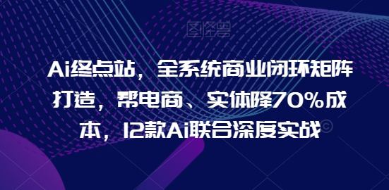 Ai终点站，全系统商业闭环矩阵打造，帮电商、实体降70%成本，12款Ai联合深度实战-连烟牍库