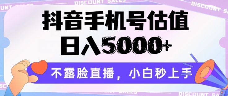 抖音手机号估值，日入5000+，不露脸直播，小白秒上手【揭秘】-连烟牍库