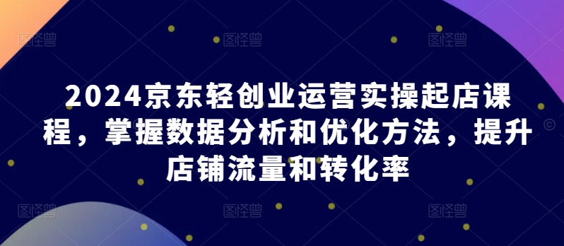 2024京东轻创业运营实操起店课程，掌握数据分析和优化方法，提升店铺流量和转化率-连烟牍库