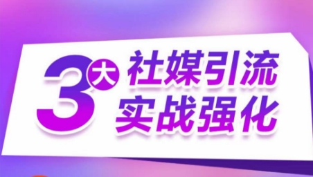 3大社媒引流实战强化，多渠道站外引流，高效精准获客，订单销售额翻倍增长-连烟牍库