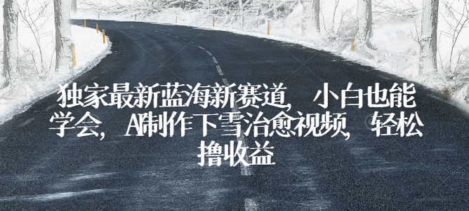 独家最新蓝海新赛道，小白也能学会，AI制作下雪治愈视频，轻松撸收益【揭秘】-连烟牍库