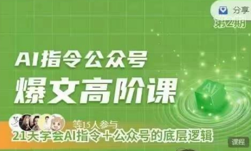 Ai指令公众号高阶课，学会ai指令+公众号的底层逻辑-连烟牍库