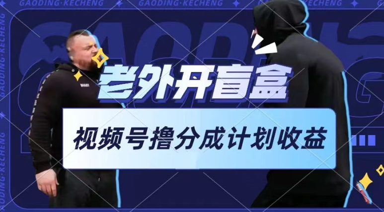 老外开盲盒视频，撸视频号分成计划收益，每天只需一小时，新手小白轻松上手【揭秘】-连烟牍库