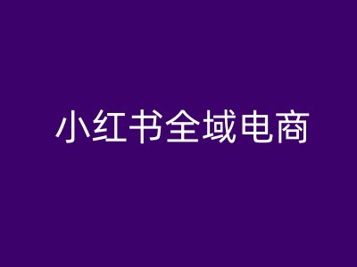 小红书全域电商，小红书电商教程-连烟牍库