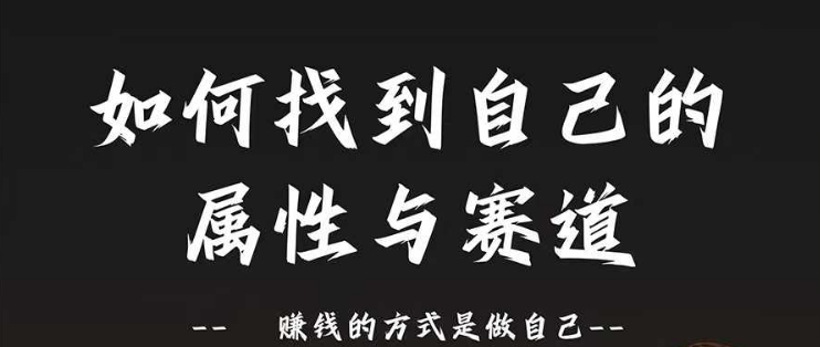 赛道和属性2.0：如何找到自己的属性与赛道，赚钱的方式是做自己-连烟牍库