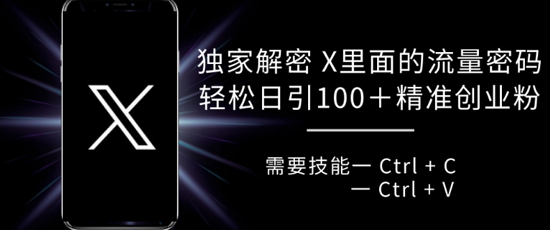 独家解密 X 里面的流量密码，复制粘贴轻松日引100+-连烟牍库