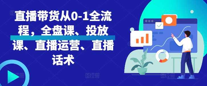 直播带货从0-1全流程，全盘课、投放课、直播运营、直播话术-连烟牍库