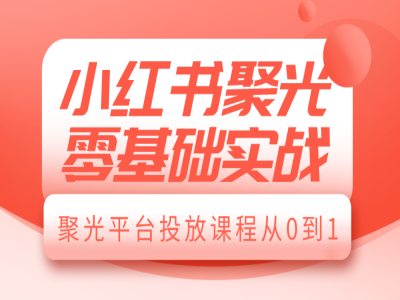 小红书聚光零基础实战，聚光平台投放课程从0到1-连烟牍库