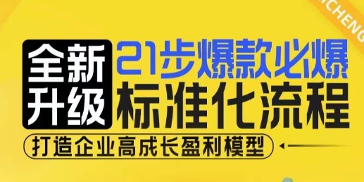 21步爆款必爆标准化流程，全新升级，打造企业高成长盈利模型-连烟牍库