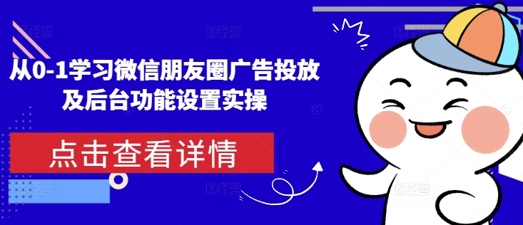 从0-1学习微信朋友圈广告投放及后台功能设置实操-连烟牍库