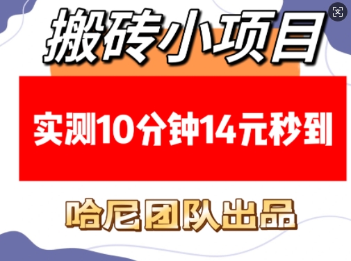 搬砖小项目，实测10分钟14元秒到，每天稳定几张(赠送必看稳定)-连烟牍库