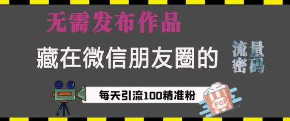 藏在微信朋友圈的流量密码，无需发布作品，单日引流100+精准创业粉【揭秘】-连烟牍库