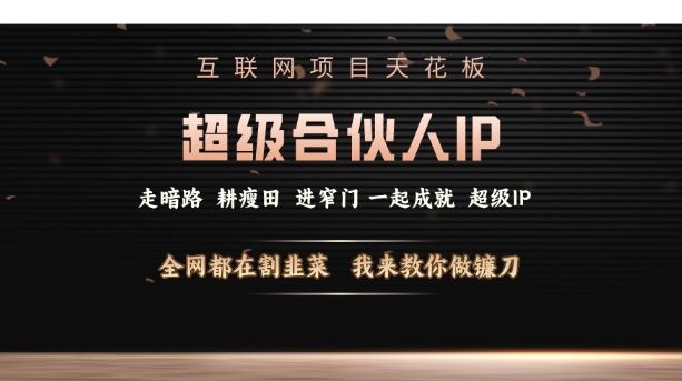 互联网项目天花板，超级合伙人IP，全网都在割韭菜，我来教你做镰刀【仅揭秘】-连烟牍库