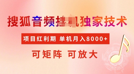全网首发搜狐音频挂JI独家技术，项目红利期，可矩阵可放大，稳定月入8k【揭秘】-连烟牍库