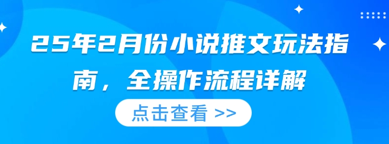 25年2月份小说推文玩法指南，全操作流程详解-连烟牍库