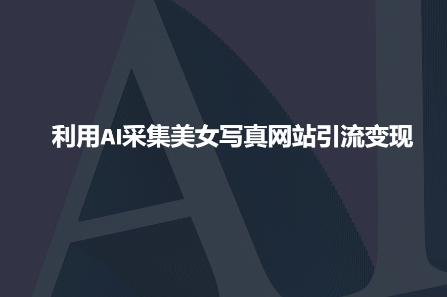 利用AI采集美女写真网站引流变现，引流嘎嘎的-连烟牍库
