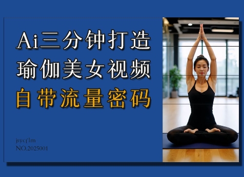 Ai3分钟打造瑜伽美女视频，自带流量密码-连烟牍库