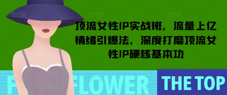 顶流女性IP实战班，流量上亿情绪引爆法，深度打磨顶流女性IP硬核基本功-连烟牍库