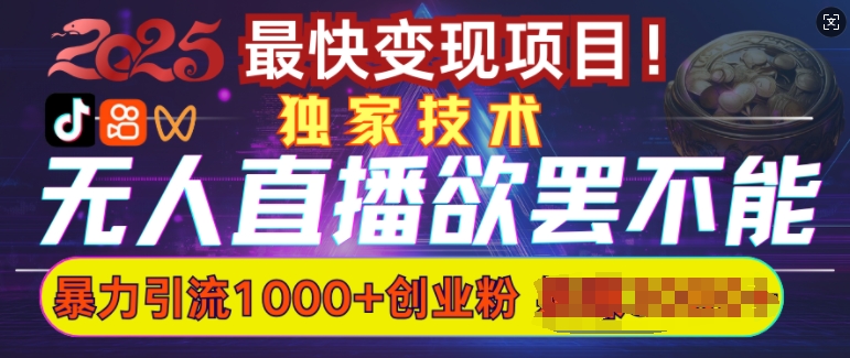 欲罢不能的无人直播引流，超暴力日引流1000+高质量精准创业粉-连烟牍库