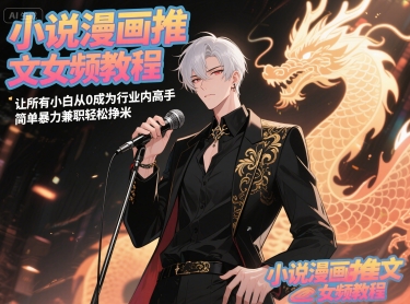 小说漫画推文女频教程，让所有小白从0成为行业内高手，简单暴力兼职轻松挣米-连烟牍库
