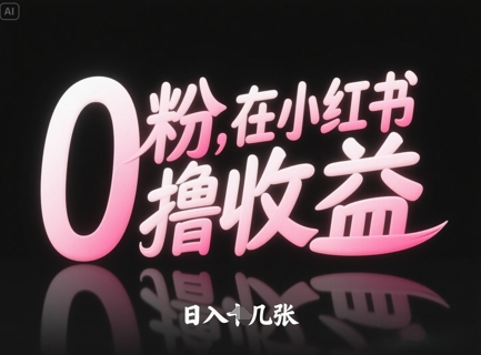 0粉在小红书撸收益，日入几张-连烟牍库