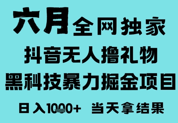 25年6月高爆抖音无人直播最新撸音浪掘金项目，门槛低小白可做，无脑日入1k，可矩阵放大【揭秘】-连烟牍库