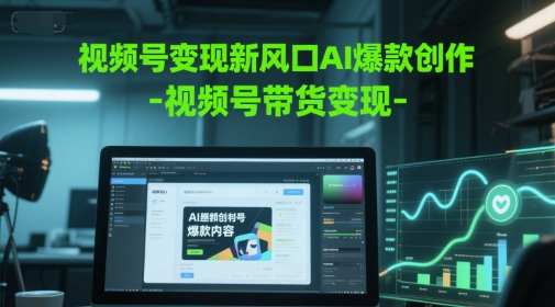 视频号变现新风口AI爆款创作-视频号带货变现-连烟牍库