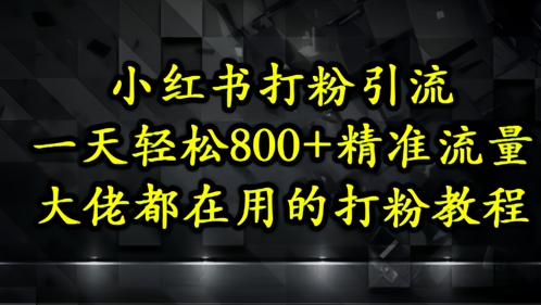 小红书打粉引流，一天轻松500+精准流量，大佬都在用的打粉教程-连烟牍库