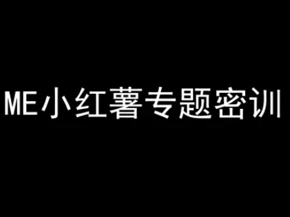 ME小红薯专题密训-小红书电商教程-连烟牍库