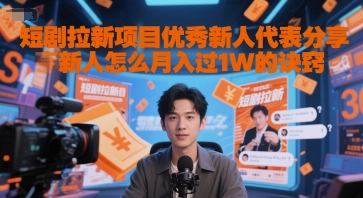 短剧拉新项目优秀新人代表分享新人怎么月入过1W的诀窍-连烟牍库