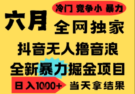 25年6月高爆抖音无人直播最新撸音浪掘金项目，小白可做，无脑日入1k+，门槛低可批量矩阵【揭秘】-连烟牍库
