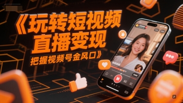 玩转短视频直播变现，把握视频号金风口-连烟牍库