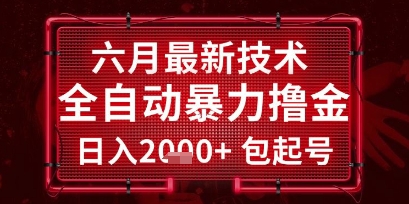 六月最新技术全自动暴力撸金，稳定日入2k+包起号，长期稳定【揭秘】-连烟牍库