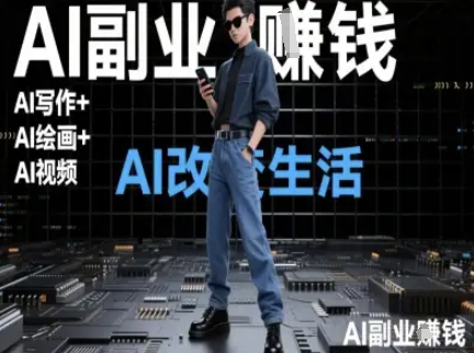 AI改变生活（Ai写作+AI绘画+Ai视频），AI副业挣钱-连烟牍库