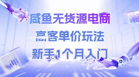 咸鱼无货源电商，高客单价玩法，新手1个月入门-连烟牍库
