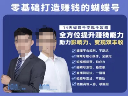 蝴蝶号专栏-视频号运营教程，零基础打造挣钱的蝴蝶号，14天蝴蝶号变现全攻略-连烟牍库