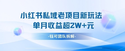 小红书私域项目新玩法，单月变现过W+-连烟牍库
