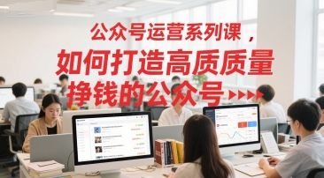 公众号运营系列课，如何打造高质量挣钱的公众号-连烟牍库
