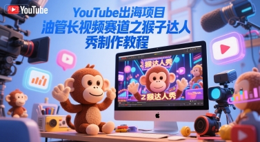 YouTube出海项目，油管长视频赛道之猴子达人秀制作教程-连烟牍库